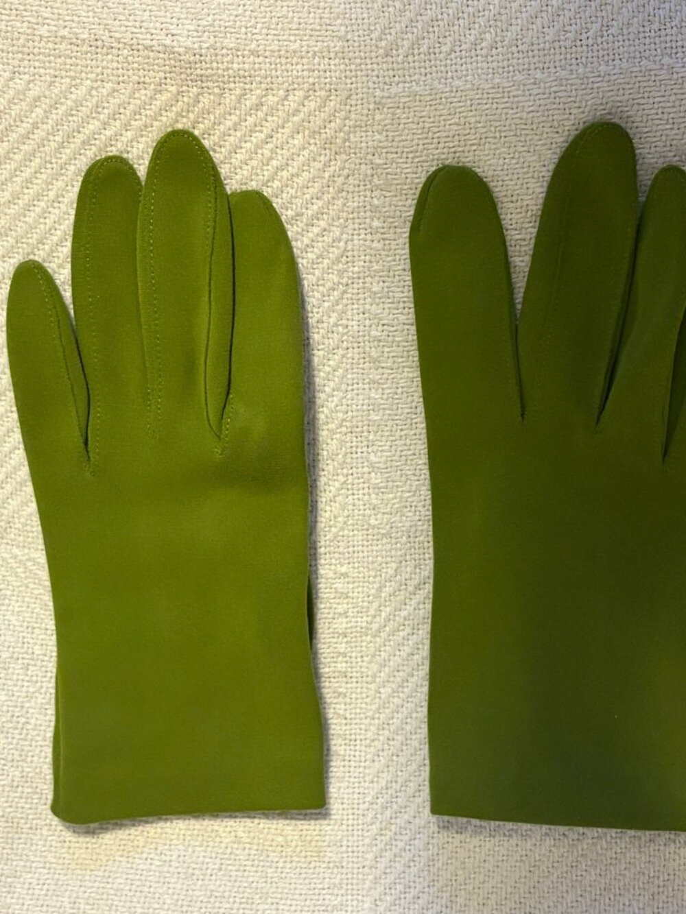 Vintage Green Nylon Stretch Gloves - Fits All Sizes - Miss Aris